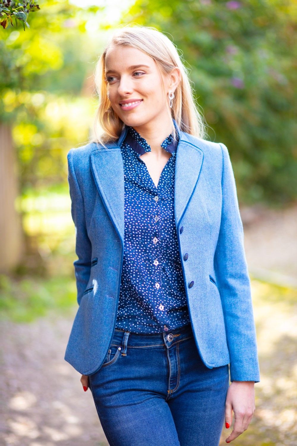 Amora Blue Tweed Jacket